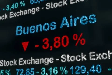 RECORD DATE NOT STATED Buenos Aires stock exchange moving down. Argentina,... 库存照片