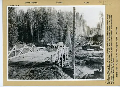RECORD DATE NOT STATED Building Alaska Highway. Original caption: The Alas... Fotos de archivo