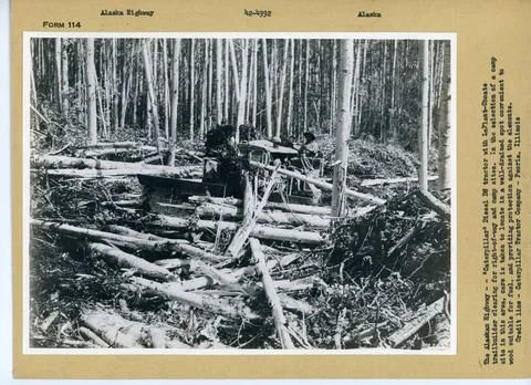 RECORD DATE NOT STATED Building Alaska Highway. Original caption: The Alas... Fotos de archivo