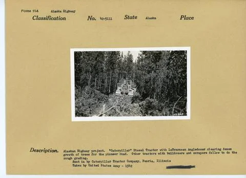 RECORD DATE NOT STATED Building Alaska Highway. Original caption: Alaskan ... Fotos de archivo