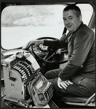 RECORD DATE NOT STATED Bus driver in a traffic company Grängesberg - Oxelö. Foto stock