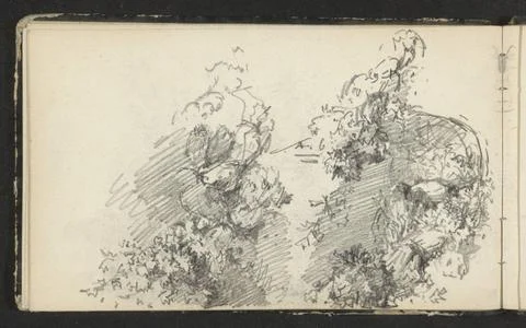 RECORD DATE NOT STATED  Bush crop, 1834 - 1906 Leaf 11 Verso from a sketch... Stock Photos