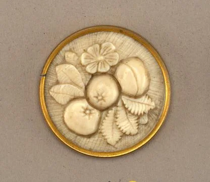 RECORD DATE NOT STATED Button; ivory; 1931-59-120-c Copyright: xpiemagsx c... Stock Photos