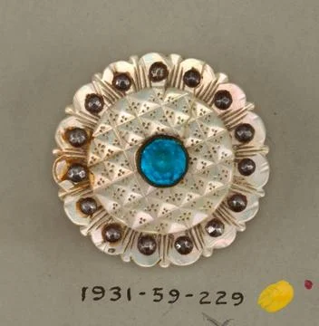 RECORD DATE NOT STATED Button (France); pearl, steel, glass, copper Copyri... 写真素材