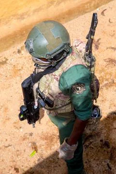 RECORD DATE NOT STATED CÃ te d Ivoire Special Forces practices reconnaissa.. Stock Photos