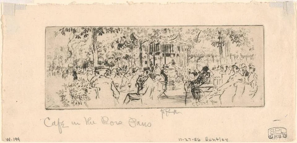 RECORD DATE NOT STATED CafÃ in Bois, Paris , Parks, Cafes, Sitting. Joseph.. Stock Photos