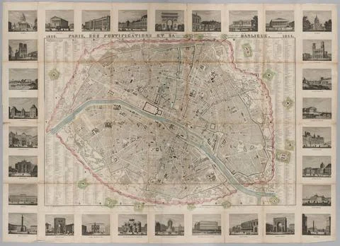 RECORD DATE NOT STATED  CAILLET, new road map of the city of Paris divided... Stockfoto's