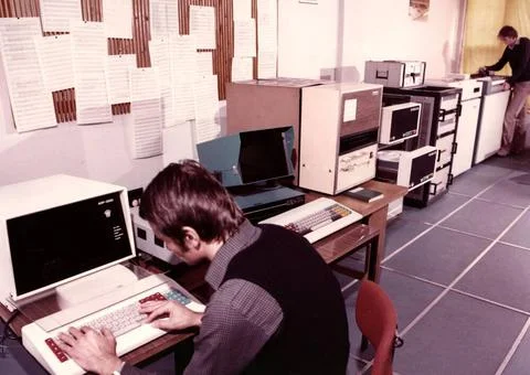 RECORD DATE NOT STATED The calculation center of the PÃ cs plan. Computer .. Stock Photos