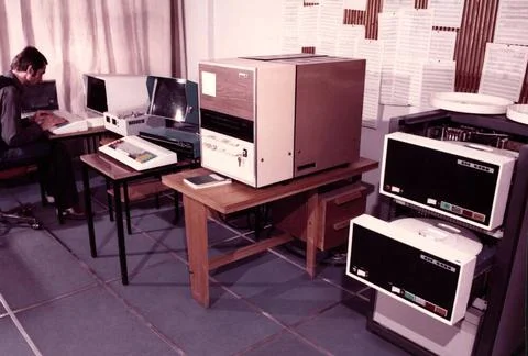 RECORD DATE NOT STATED The calculation center of the PÃ cs plan. Computer .. Stock Photos