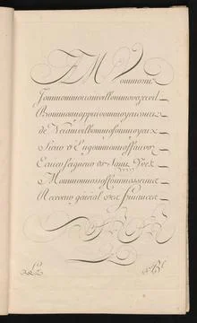 RECORD DATE NOT STATED  Calligraphic pattern (card composition); Baillieul... Foto stock