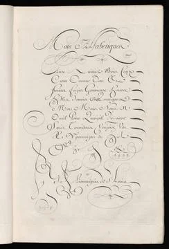 RECORD DATE NOT STATED  Calligraphy pattern; Le Parmentier (CA 1741-Ca 178... Stock Photos