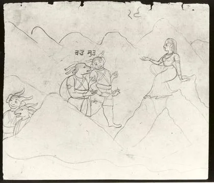 RECORD DATE NOT STATED Canda and Munda before Parvati Indian. , ca. 1760. ... 写真素材