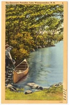 RECORD DATE NOT STATED The canoeist s paradise, Lake Winnipesaukee, N.H. ,... Stock Photos