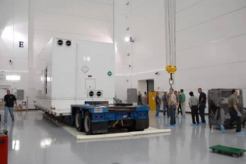 RECORD DATE NOT STATED  CAPE CANAVERAL, Fla. The shipping container with N... Stock Photos