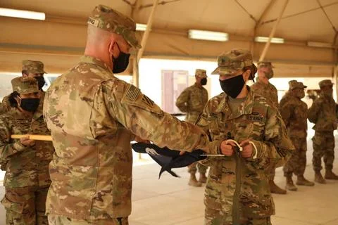 RECORD DATE NOT STATED Capt. Brian Huering and 1st Sgt. Theresa Ertl, the ... Foto stock