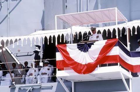 RECORD DATE NOT STATED Captain Jette Browne, ship s commanding officer, sp... Stock Photos