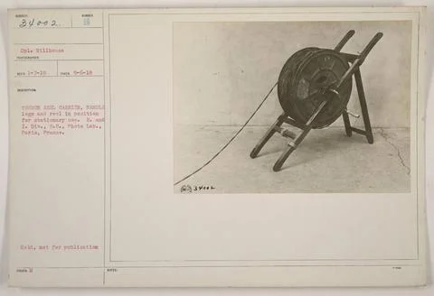 RECORD DATE NOT STATED  Caption: Trench reel carrier with handle, legs and... Photos