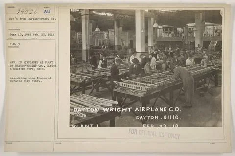RECORD DATE NOT STATED  Caption: Image shows workers assembling wing frame... Stock Photos