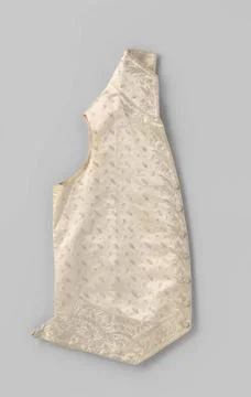 RECORD DATE NOT STATED  Card-colored satin with high upright collar, slant... Fotos de archivo
