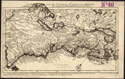RECORD DATE NOT STATED Carte des possessions des Anglois en Amerique, par ... Stock-Fotos