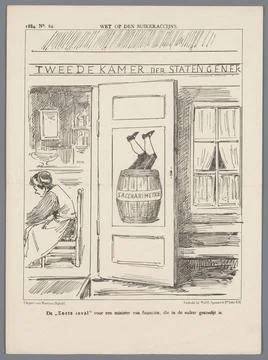 RECORD DATE NOT STATED  Cartoon about the sugar excise duty, 1884, 1884 pr... Stock Photos