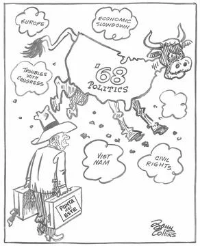 RECORD DATE NOT STATED  Cartoon - Meanwhile Back at the Ranch. John Collin... Stock Photos
