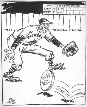 RECORD DATE NOT STATED  Cartoon - No Time for an Error. John Collins (1917... Stock Photos