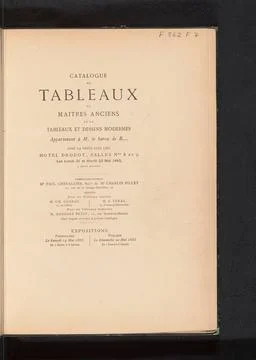 RECORD DATE NOT STATED  Catalog of paintings of old masters and modern pai... Stock Photos