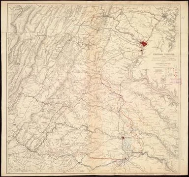 RECORD DATE NOT STATED Central Virginia showing Lieut. Gen l. U.S. Grant s... Stock Photos