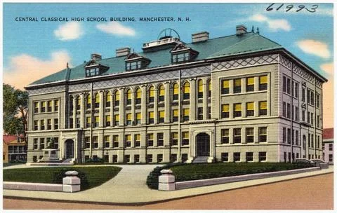 RECORD DATE NOT STATED Central Classical High School Building, Manchester,... Fotos de archivo