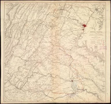 RECORD DATE NOT STATED Central Virginia showing Lieut. Gen l. U.S. Grant s... Stock Photos