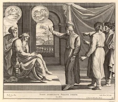 RECORD DATE NOT STATED  Cesare Fantetti (Engraver) Joseph interprets the d... Stock Photos