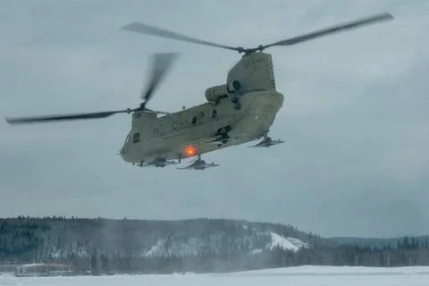 RECORD DATE NOT STATED  A CH-47 Chinook helicopter from 1-52d General Supp... Stock Photos