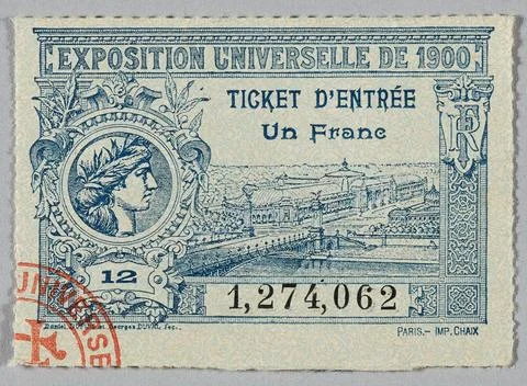 RECORD DATE NOT STATED  Chaix, Universal Exhibition, Paris, 1900, entry ti... 스톡 사진