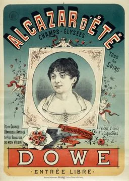RECORD DATE NOT STATED  Charles LÃ vy. Alcazar d EtÃ , Miss Dowe . Poster.. Stock Photos