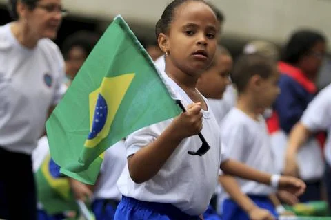 RECORD DATE NOT STATED child during brazilian independence parade salvador... Stock-Fotos
