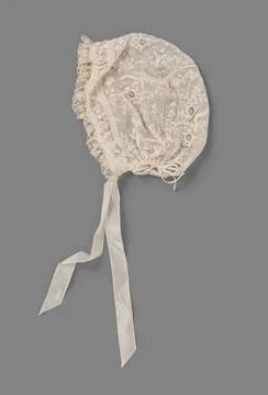 RECORD DATE NOT STATED  Children s hat of white nettle cloth, decorated wi... Stock Photos
