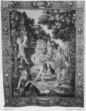 RECORD DATE NOT STATED  Children playing in landscape. unknown c. 1690-170... Foto stock