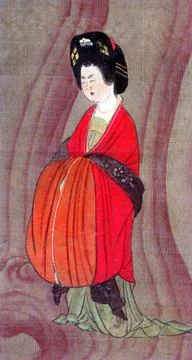 RECORD DATE NOT STATED China: An aristocratic lady, presumably a donor at ... Stock Photos