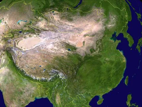 RECORD DATE NOT STATED China: Composite Satellite image of China created b... Stock Photos