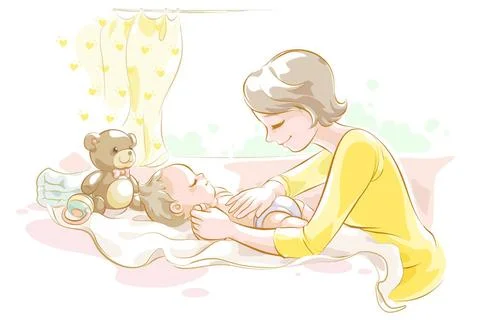 RECORD DATE NOT STATED Chinese mother taking care of baby Beijing China Co... Stock Photos