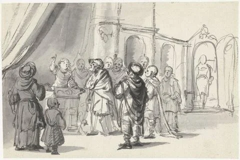 RECORD DATE NOT STATED  Christ and the scribes (?), C. 1662 - Before 1667 ... Stock Photos