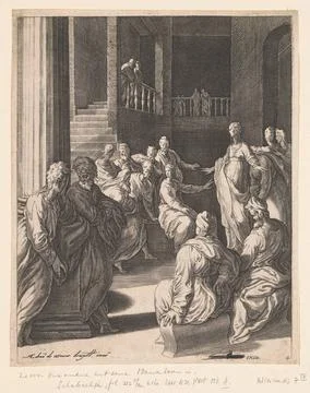 RECORD DATE NOT STATED  Christ in discussion with the scribes in the templ... Stock Photos