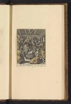 RECORD DATE NOT STATED  Christ heals a paralyzed man, Adriaen Collaert, af... Foto stock