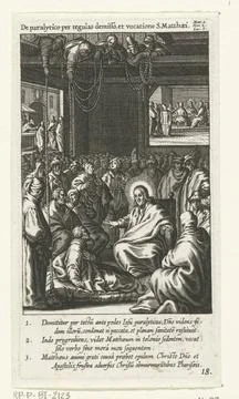 RECORD DATE NOT STATED  Christ heals the paralyzed man who has been lowere... Foto stock