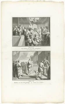 RECORD DATE NOT STATED  Christ heals a paralyzed and the calling of Matthe... Foto stock