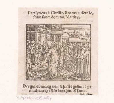 RECORD DATE NOT STATED  Christ heals the paralyzed man, 1600 - 1699 print ... Foto stock