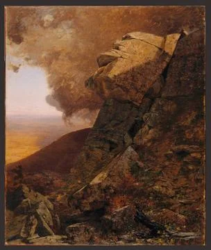RECORD DATE NOT STATED A Cliff in the Katskills Jervis McEntee (American, ... 스톡 사진
