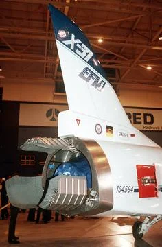 RECORD DATE NOT STATED A close-up view of the thrust vector control system... Stock Photos