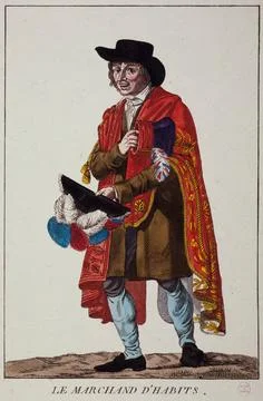 RECORD DATE NOT STATED  The clothes merchant . Estampe. Paris, MusÃ e Carn.. Foto stock